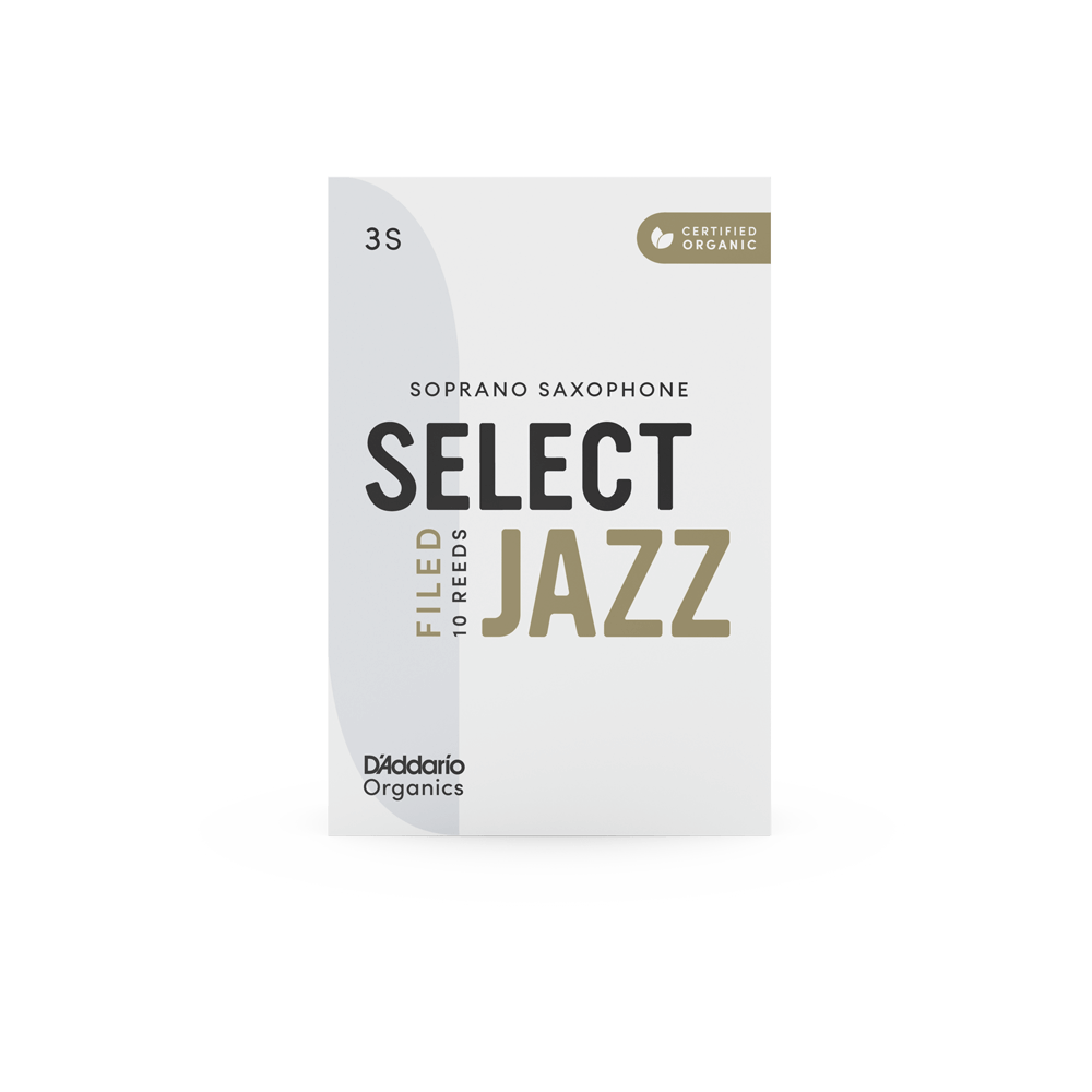 RICO JAZZ SELCT ORSF10SSX3S #3S Organic Filed Soprano Sax Reeds, Box of 10