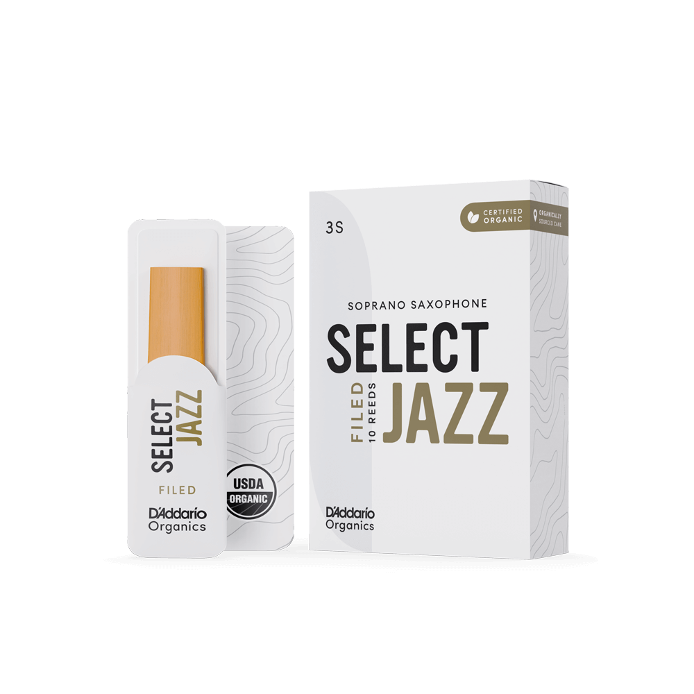 RICO JAZZ SELCT ORSF10SSX3S #3S Organic Filed Soprano Sax Reeds, Box of 10