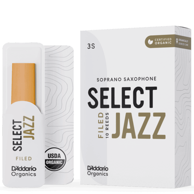 RICO JAZZ SELCT ORSF10SSX3S #3S Organic Filed Soprano Sax Reeds, Box of 10 - Ray's Midbell Music