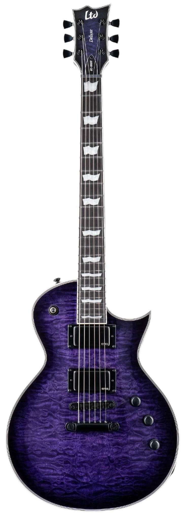 Esp LEC1000QMSTPSB LTD EC - 1000 Quilted Maple Single Cut Electric Guitar (See Thru Purple Sunburst) - Ray's Midbell Music