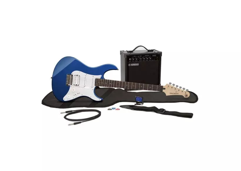 YAMAHA GIGMAKER EG-BLUE GigMaker Electric Guitar Package with 15-Watt Yamaha Amp, Gig Bag, Chromatic Tuner, Guitar Cable, Strap and Picks (Dark Blue)