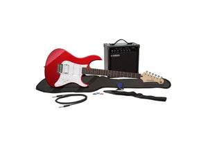 YAMAHA GIGMAKER EG-RED GigMaker Electric Guitar Package with 15-Watt Yamaha Amp, Gig Bag, Chromatic Tuner, Guitar Cable, Strap and Picks (Metallic Red)