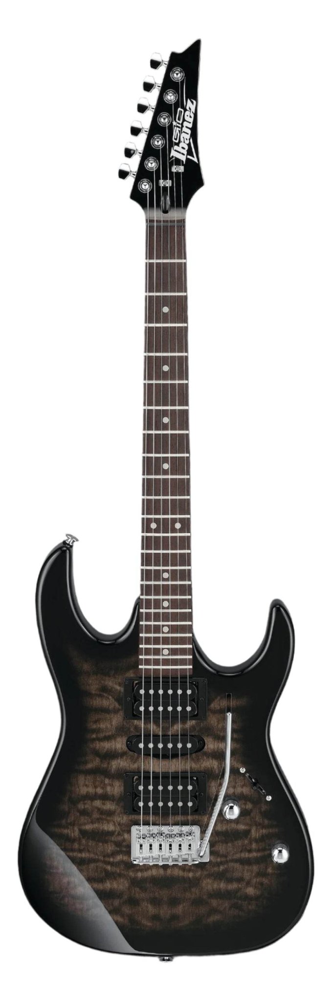 Ibanez GRX70QATKS Gio Series Double Cut Electric Guitar (Transparent Black Sunburst) - Ray's Midbell Music