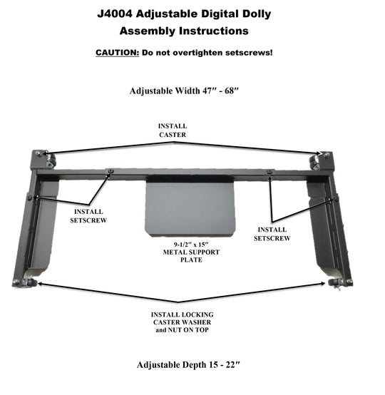 JANSEN PIANO J4004 Adjustable Digital Piano Dolly