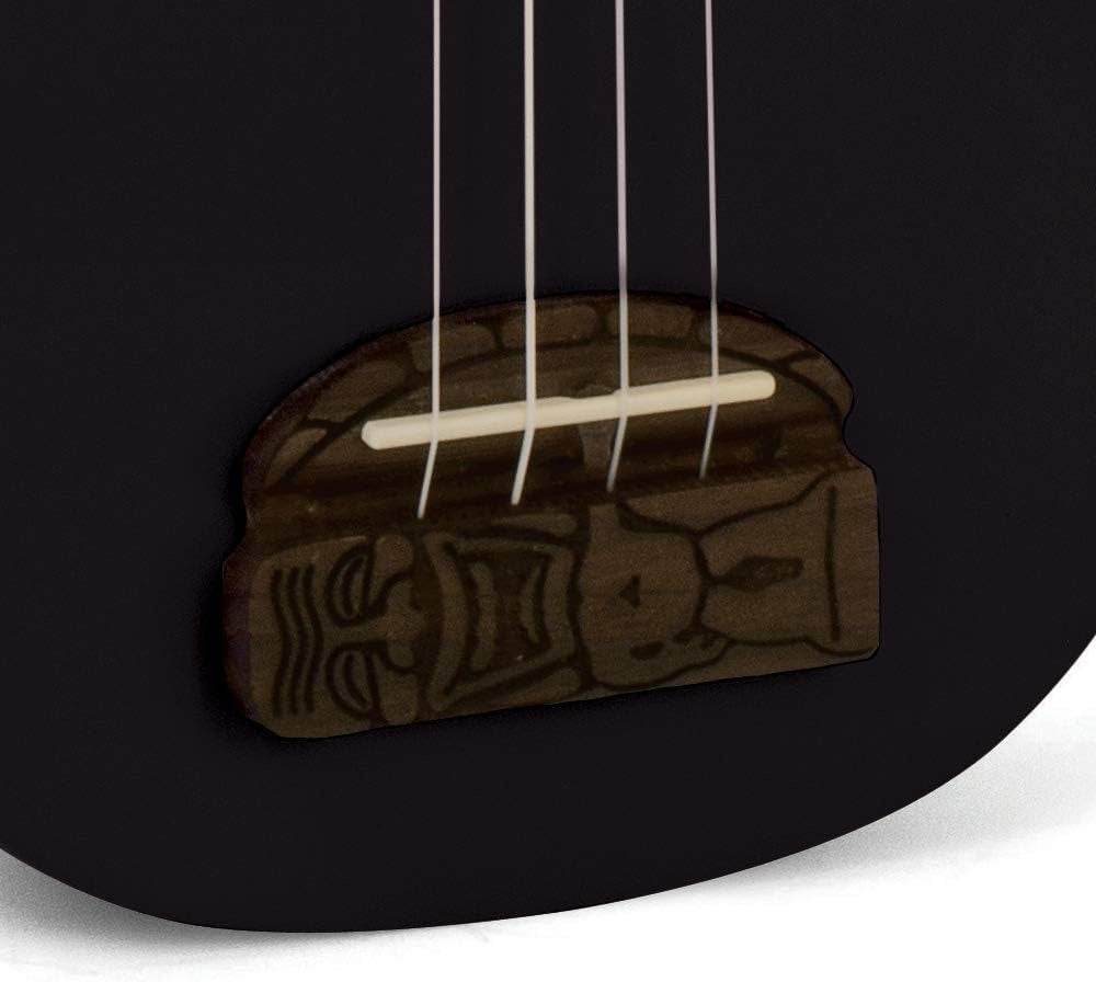 Kohala KTSBK Tiki Series Soprano Black Ukulele, Metal Tuners, Tiki Bridge - Ray's Midbell Music