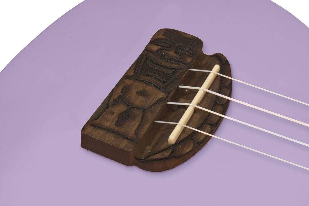 Kohala KTSPU Tiki Series Purple Soprano Ukulele, Metal Tuners, Tiki Bridge - Ray's Midbell Music