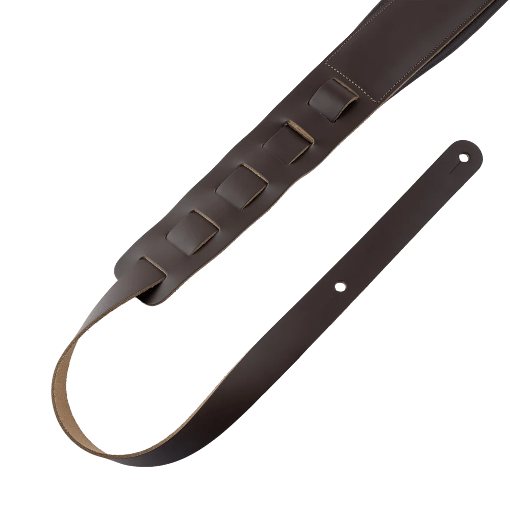 LEVY'S M26PDDBRACO Dark Brown Acoustic Leather Guitar Strap - Ray's Midbell Music