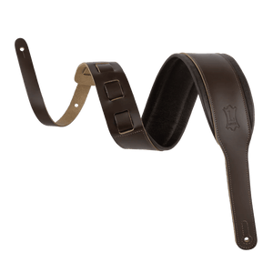 LEVY'S M26PDDBRACO Dark Brown Acoustic Leather Guitar Strap - Ray's Midbell Music