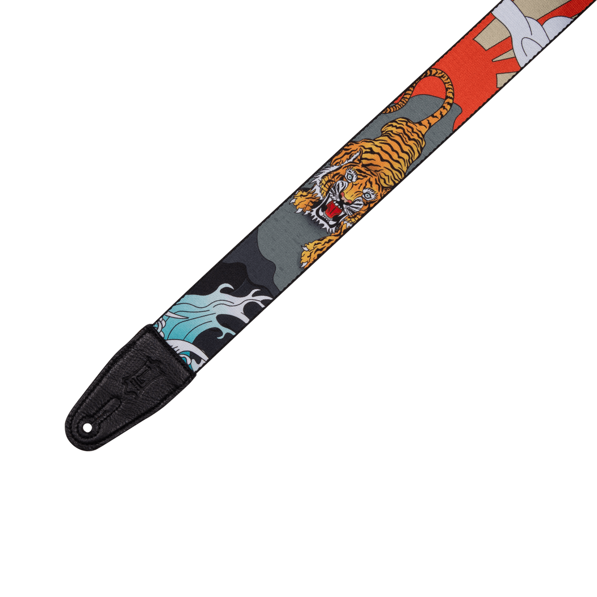 LEVY'S MPD2124 2" Polyester Guitar Strap w/ Japanese Traditional Tiger Motif - Ray's Midbell Music