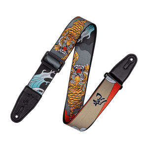 LEVY'S MPD2124 2" Polyester Guitar Strap w/ Japanese Traditional Tiger Motif - Ray's Midbell Music