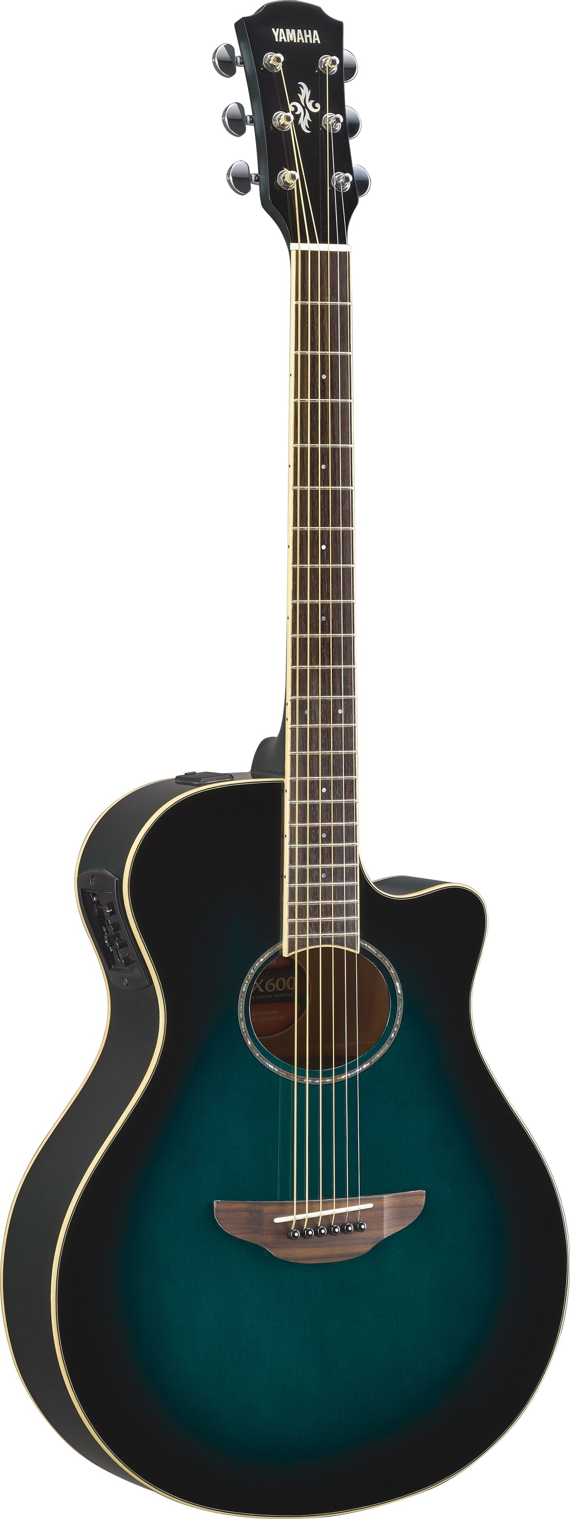 YAMAHA APX600OBB APX Series Thinline Cutaway A/E Guitar (Oriental Blue Burst)