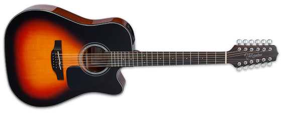Takamine TAKGD30CE12BSB G Series 12 String Dread A/E Guitar (Brown Sunburst)
