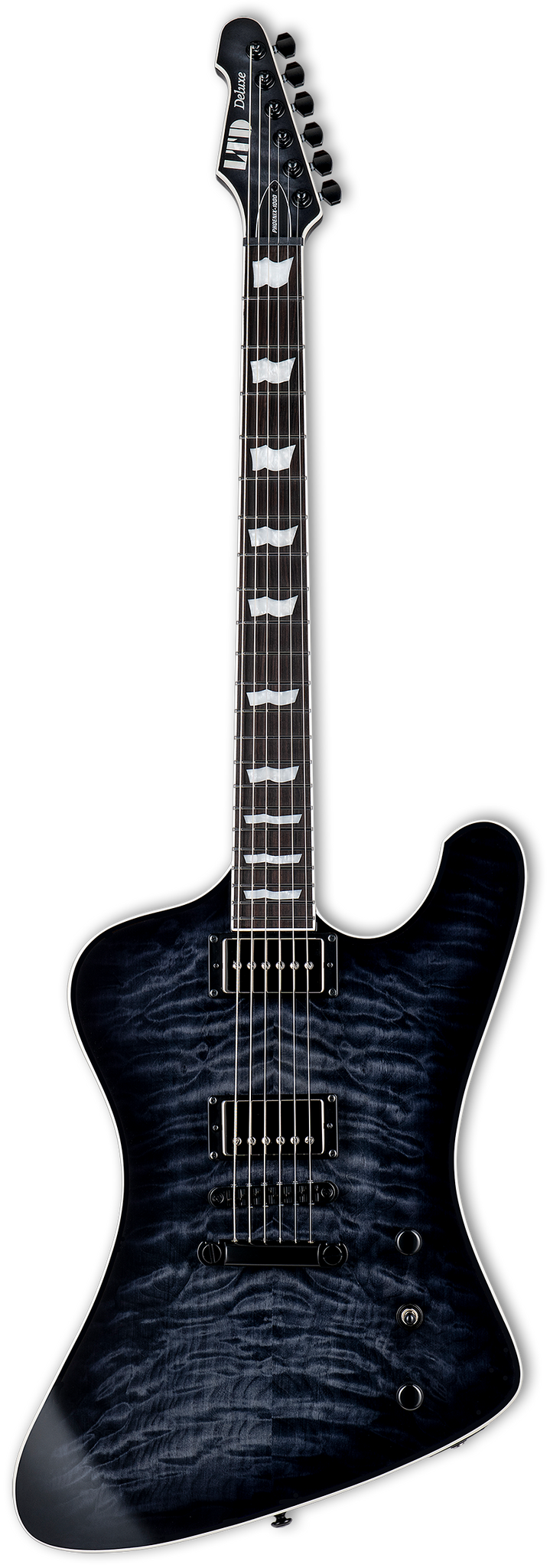 Esp LTD LPHX1000QMSTBLKSB Phoenix 1000 Quilted Maple Offset Electric Guitar (See Thru Black Sunburst)