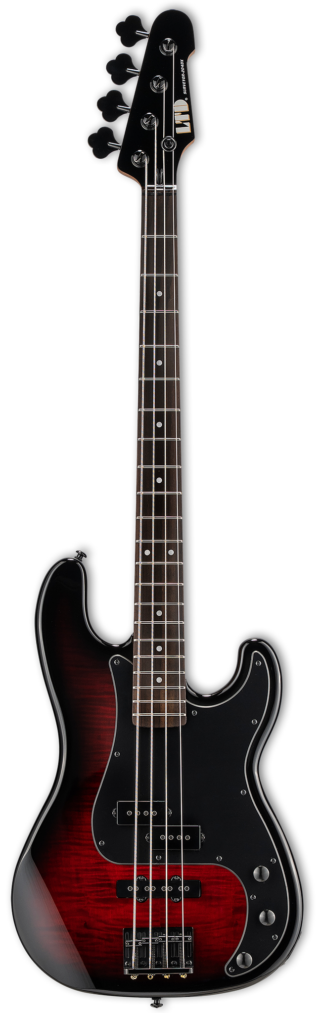 ESP LSURV204DXREDB DX Series Surveyor PJ Style Bass Guitar (Red Burst)