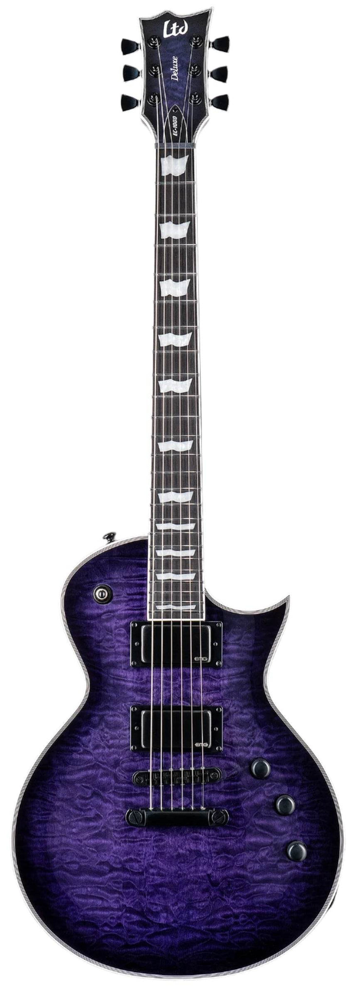 Esp LEC1000QMSTPSB LTD EC-1000 Quilted Maple Single Cut Electric Guitar (See Thru Purple Sunburst) - Ray's Midbell Music