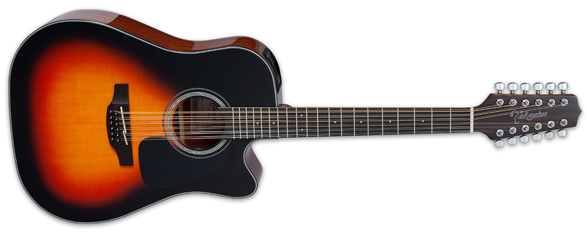 Takamine TAKGD30CE12BSB G Series 12 String Dread A/E Guitar (Brown Sunburst)