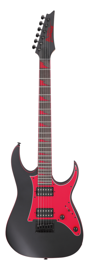 Ibanez GRG131DXBKF GRG Series Double Cut Electric Gutiar (Black Flat/Red Pick Guard)