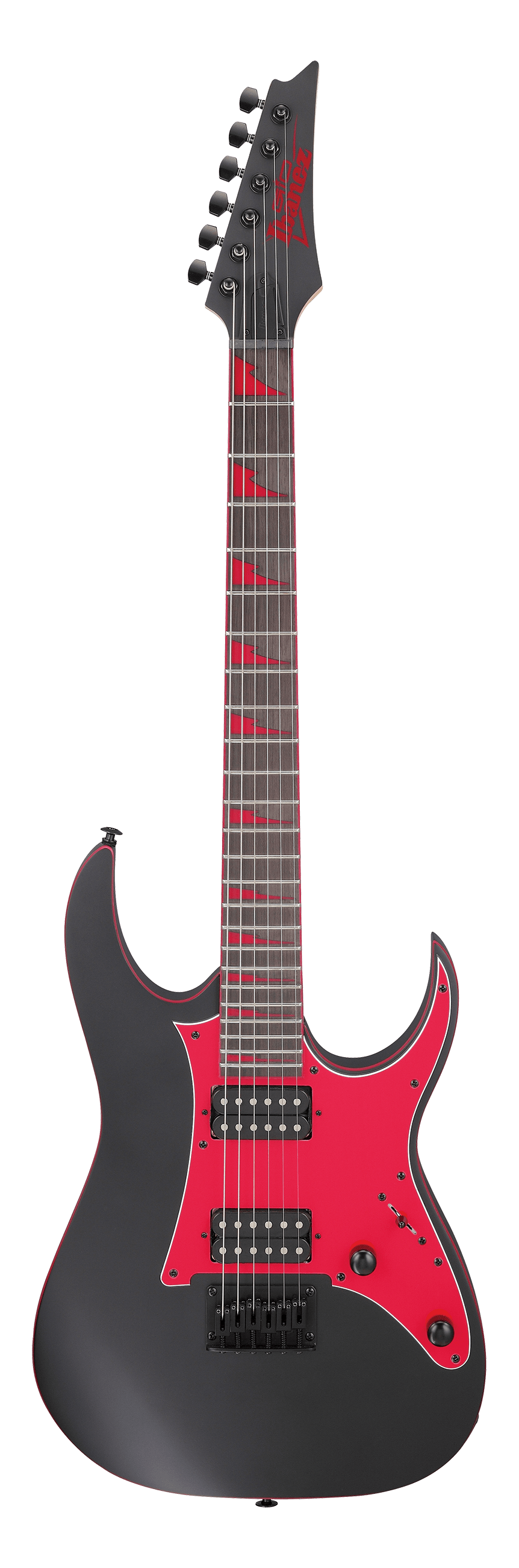 Ibanez GRG131DXBKF GRG Series Double Cut Electric Gutiar (Black Flat/Red Pick Guard)