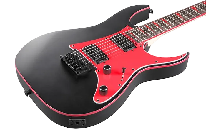 Ibanez GRG131DXBKF GRG Series Double Cut Electric Gutiar (Black Flat/Red Pick Guard)