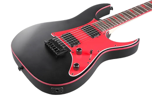 Ibanez GRG131DXBKF GRG Series Double Cut Electric Gutiar (Black Flat/Red Pick Guard)