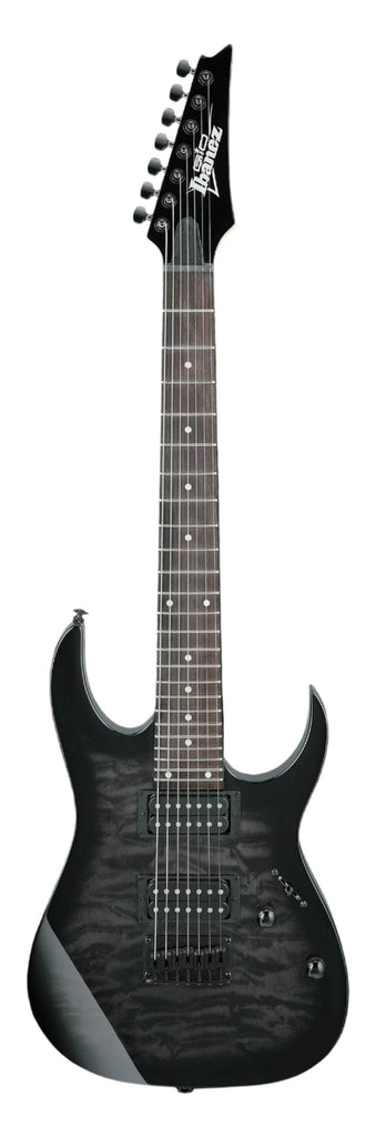 Ibanez GRG7221QATKS Gio Series Double Cut 7-String Electric Guitar (Transparent Black Sunburst) - Ray's Midbell Music