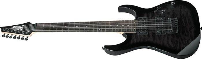 Ibanez GRG7221QATKS Gio Series Double Cut 7-String Electric Guitar (Transparent Black Sunburst) - Ray's Midbell Music