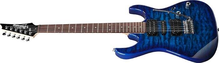 Ibanez GRX70QATBB Gio Series Double Cut Electric Guitar (Transparent Blue Burst) - Ray's Midbell Music