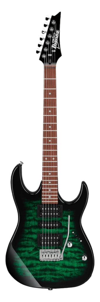 Ibanez GRX70QATEB Gio Series Double Cutaway Electric Guitar (Green Quilt) - Ray's Midbell Music