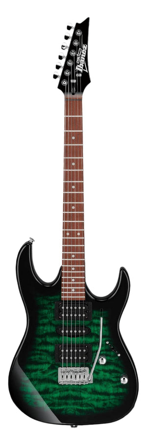 Ibanez GRX70QATEB Gio Series Double Cutaway Electric Guitar (Green Quilt) - Ray's Midbell Music