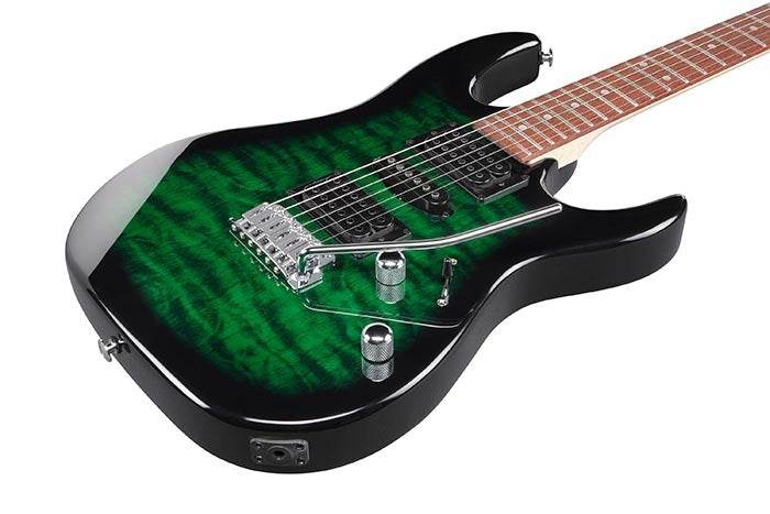 Ibanez GRX70QATEB Gio Series Double Cutaway Electric Guitar (Green Quilt) - Ray's Midbell Music