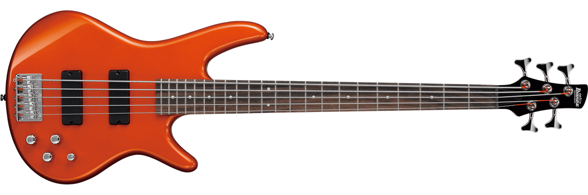 Ibanez GSR205ROM Gio Series Double Cut 5 String Bass (Roadster Orange Metallic)