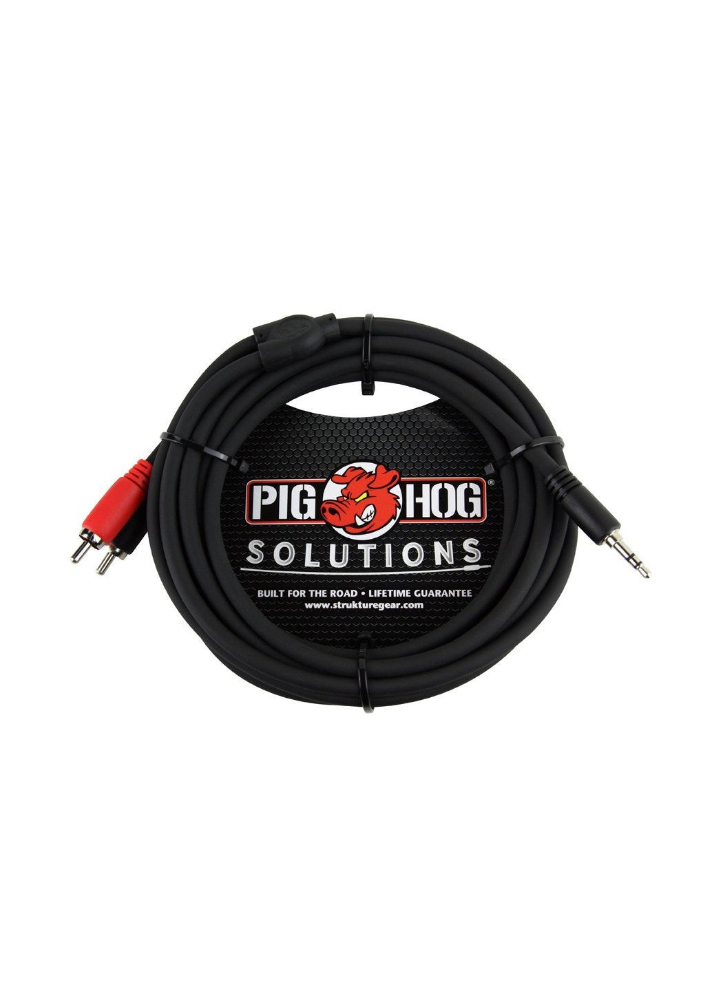 Pig Hog PBS3R10 10' Stereo Breakout Cable, 1/8" to Dual RCA