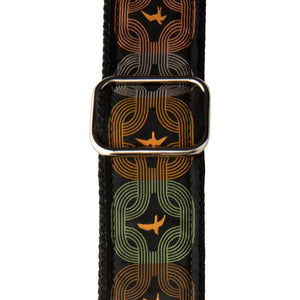 PRS 113011045 2" Deluxe Retro Strap, Orange Birds, Custom Jacquard - Ray's Midbell Music
