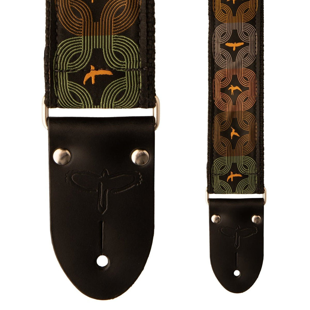 PRS 113011045 2" Deluxe Retro Strap, Orange Birds, Custom Jacquard - Ray's Midbell Music