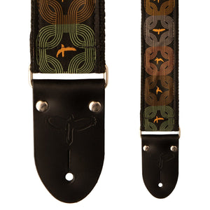PRS 113011045 2" Deluxe Retro Strap, Orange Birds, Custom Jacquard - Ray's Midbell Music