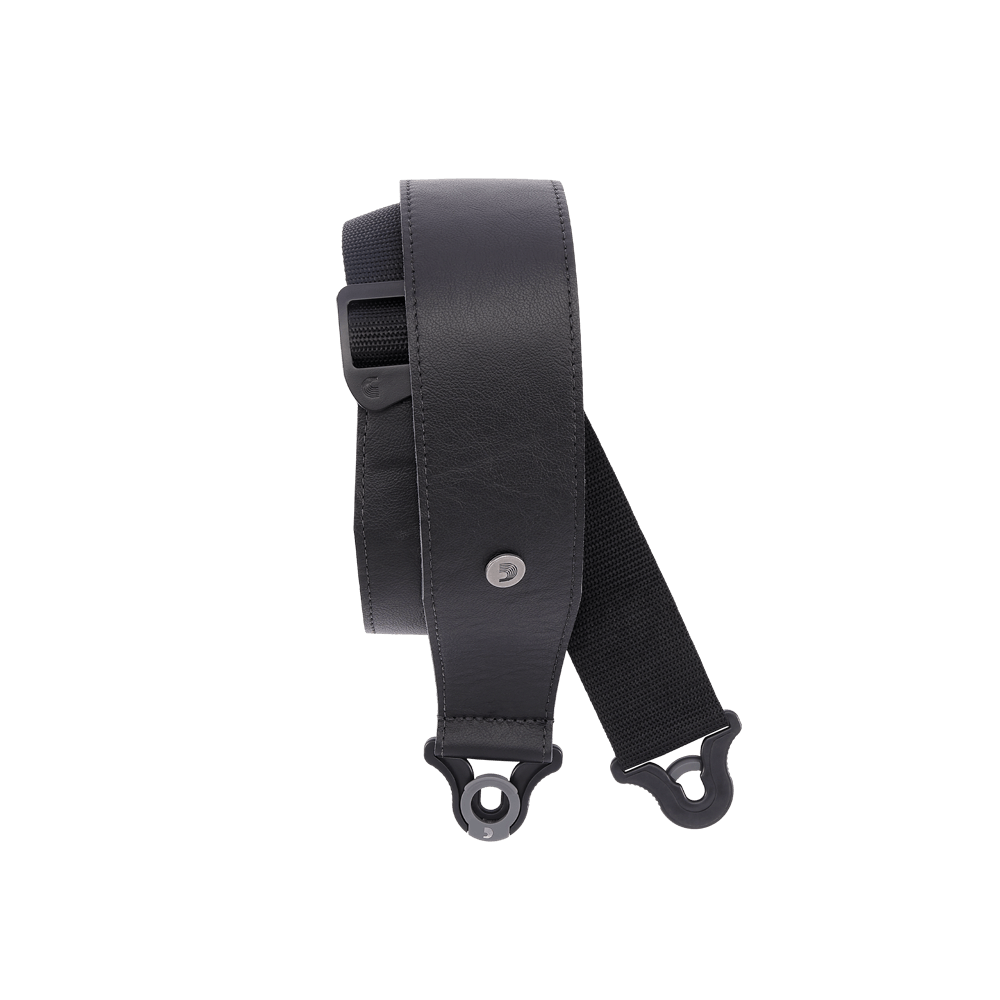 D'ADDARIO 25BAL00 2.5" Comfort Leather Auto Lock Guitar Strap, Black