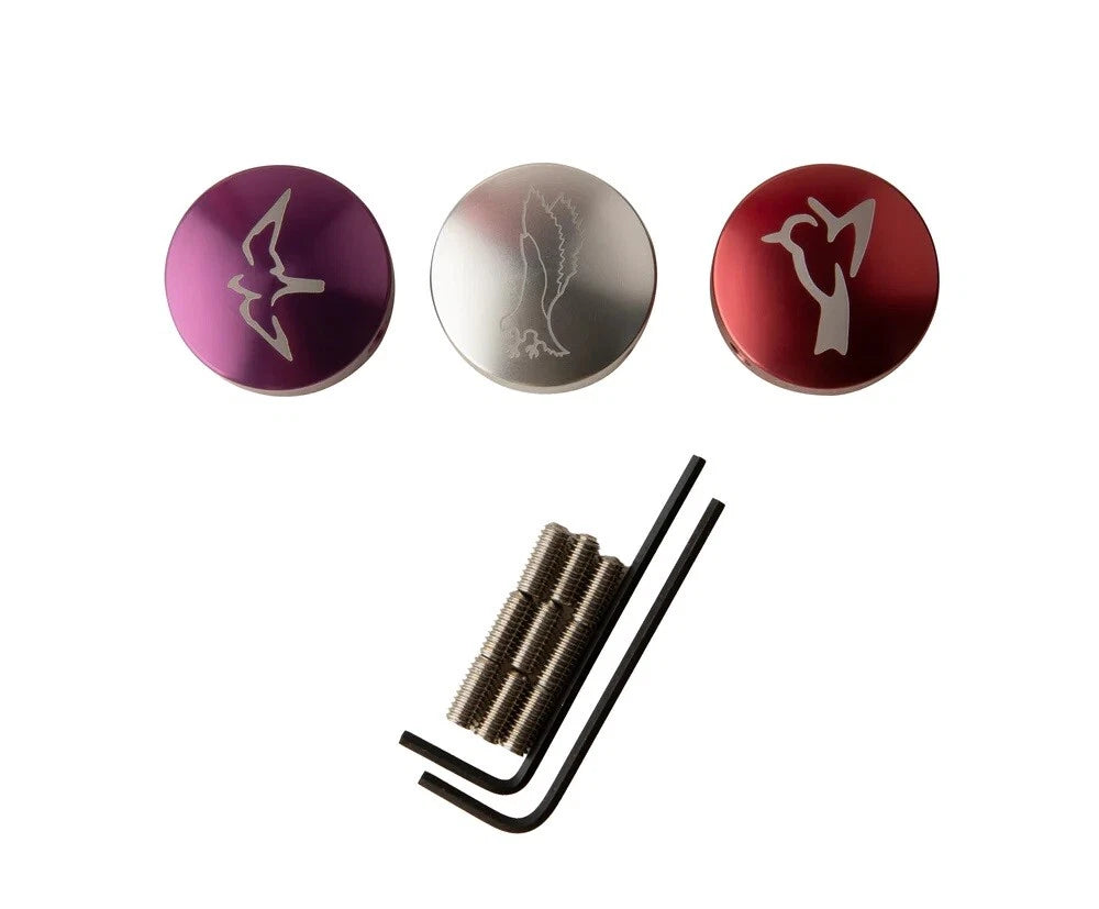 PRS 113185001 Barefoot Guitar Pedal Buttons, Set of 3 (Red, Blue, Silver)