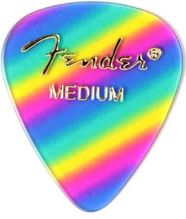 FENDER 1980351102 Medium 351 Shape Guitar Picks, Rainbow Design, 12 Pack - Ray's Midbell Music