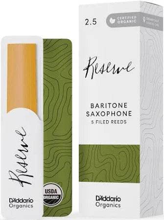 D'ADDARIO ODLR0525 #2.5 Organic Reserve Bari Sax Reeds, 5-pack - Ray's Midbell Music