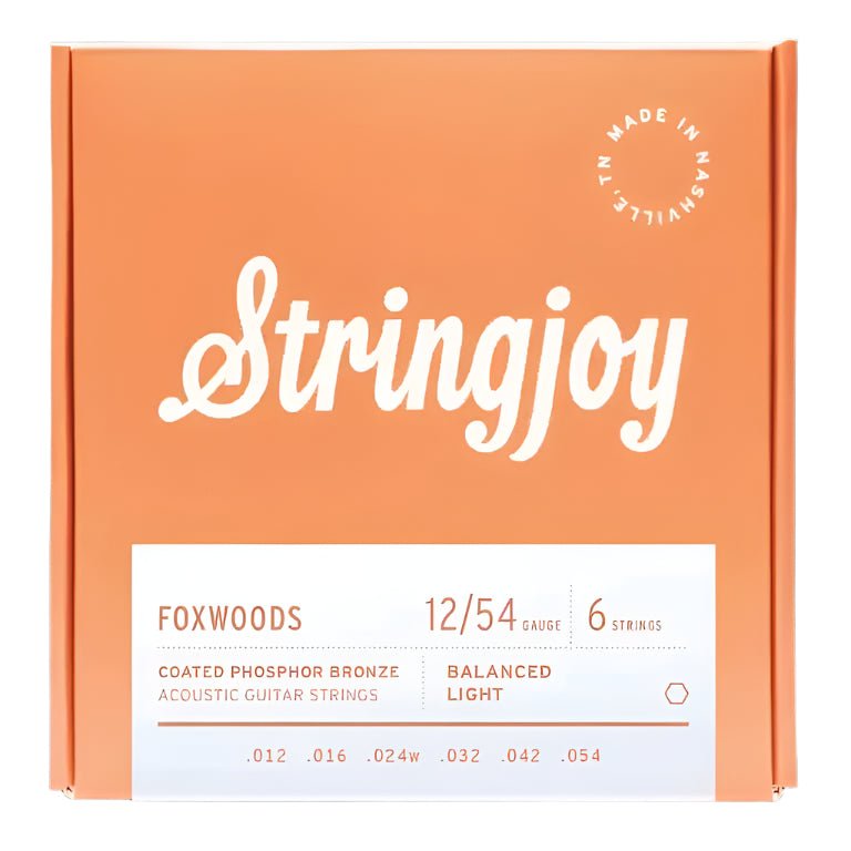 Stringjoy SJ - FW1254 Foxwoods Light Gauge (12 - 54) Coated Phosphor Bronze Acoustic Guitar Strings - Ray's Midbell Music