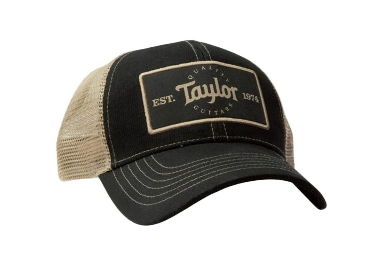 Taylor 00390 Trucker Cap, Black/Khaki, Taylor Patch - Ray's Midbell Music