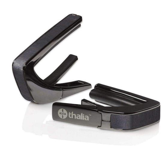 THALIA THCB200EI Black Chrome Finish Capo w/ Ebony Abalone Inlay