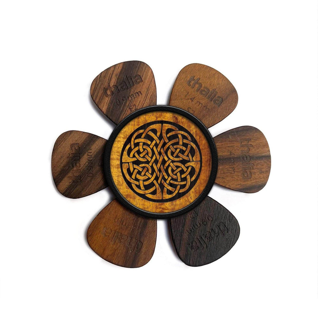 THALIA Celtic Knot Wood Pick Puck - Hawaiian Koa - THPPCKWHK - Ray's Midbell Music