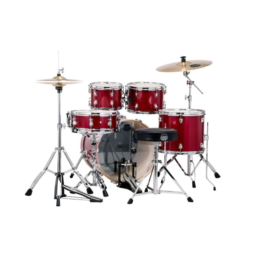 Mapex VE5044FTCVM Venus 5 Piece Fusion Complete Drum Set (Crimson Red Sparkle)