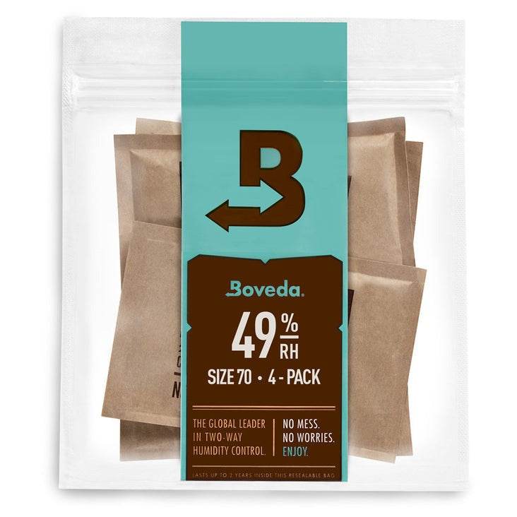 Boveda B49704P 2-Way Humidity Control - Refill 4-Pack for Wood Instruments - 49% RH, 70g - Ray's Midbell Music