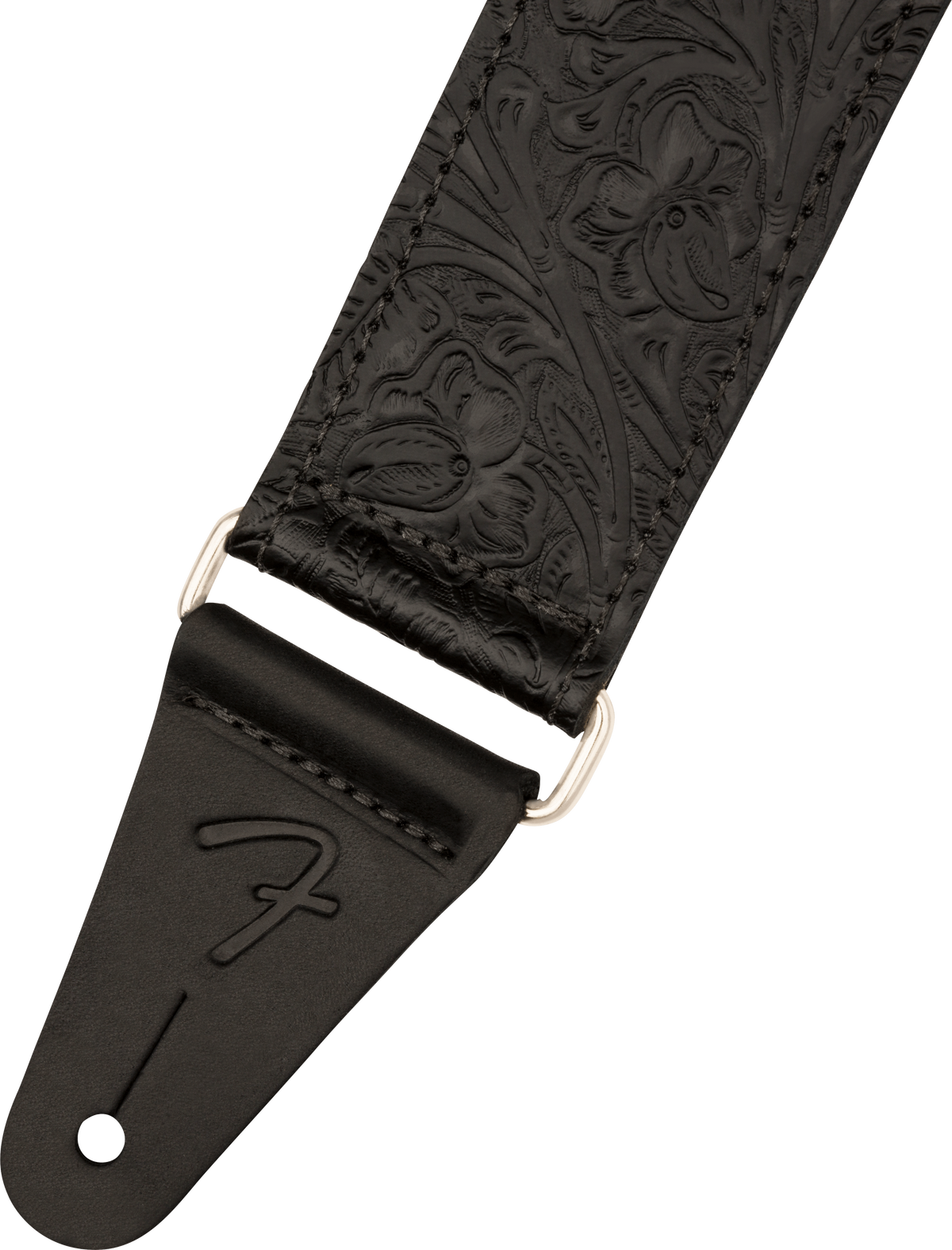 Fender 0996970006 2" Black Tooled Leather Guitar Strap