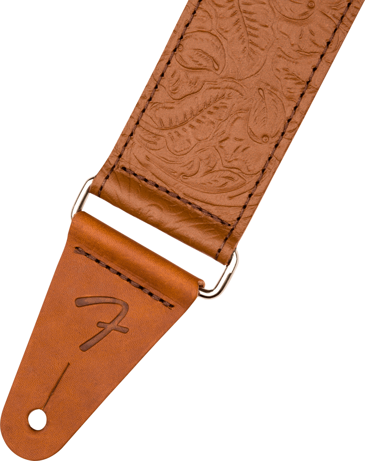 Fender 0996970000 2" Brown Tooled Leather Guitar Strap