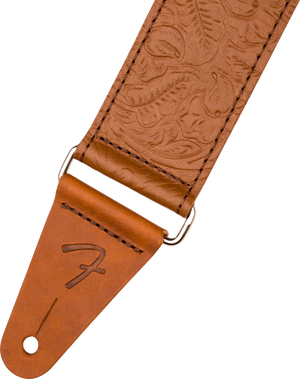 Fender 0996970000 2" Brown Tooled Leather Guitar Strap