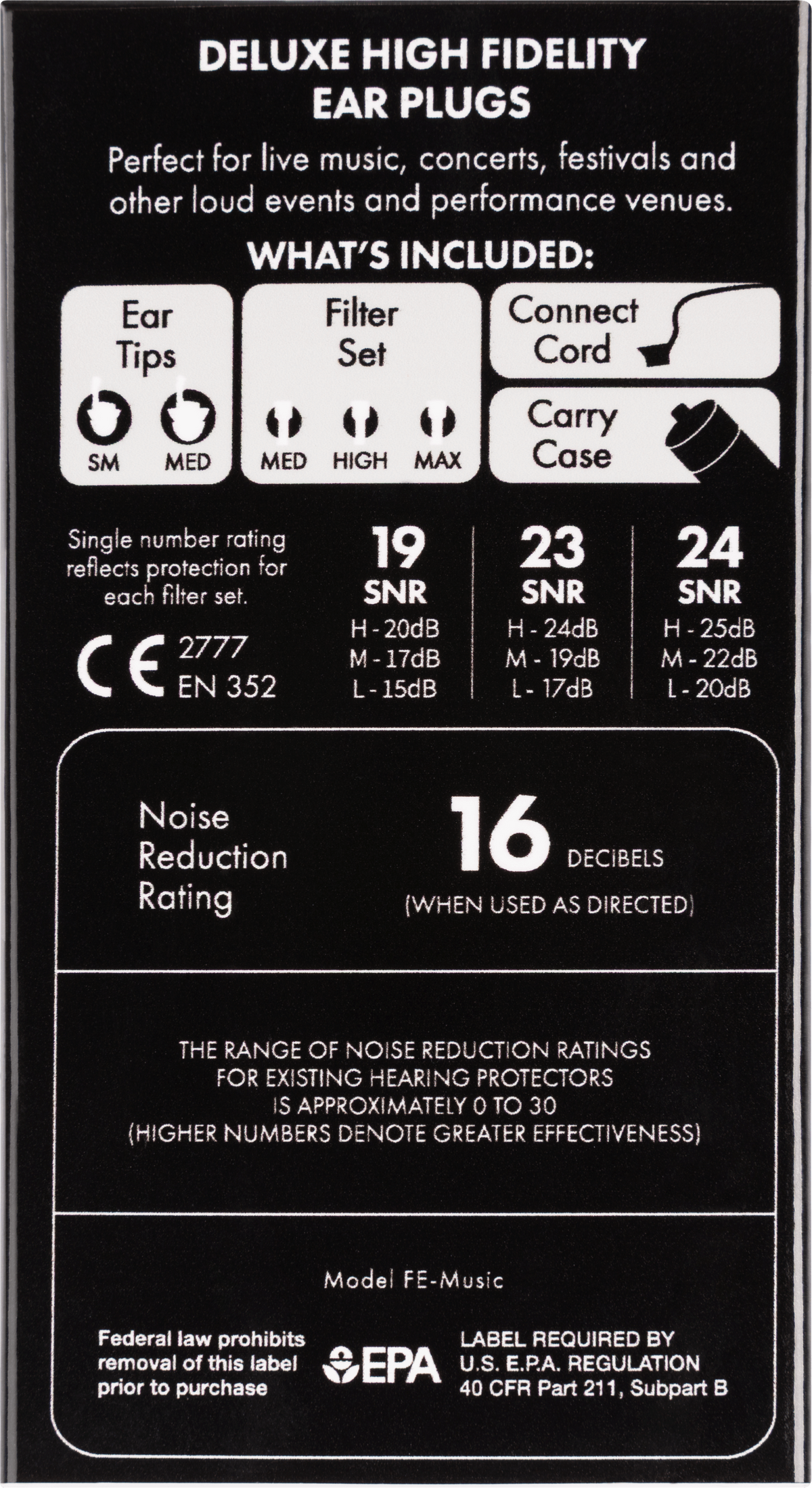 Fender 0990545001 Deluxe Hi-Fi Ear Plugs