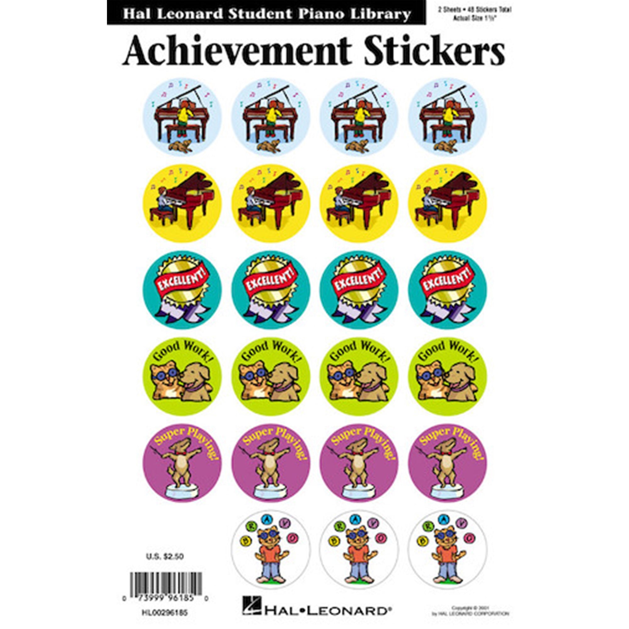 HAL LEONARD 296185 Achievement Stickers